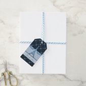 Chique blauwe Eiffeltoren dank u Cadeaulabel (Met Touw)