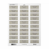 Chique blauwe en witte gestreepte adreslabels etiket (Full Sheet)