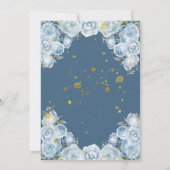 Chique blauwe en witte Quinceañera Kaart (Achterkant)