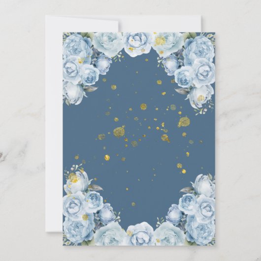 Chique blauwe en witte Quinceañera Kaart (Achterkant)