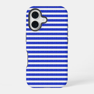 Chique Blauwe Geometrische Hoes voor Telefoon iPhone 16 Hoesje