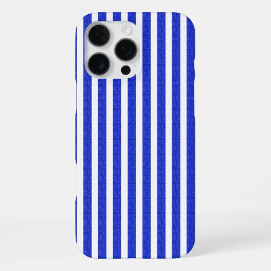 Chique Blauwe Geometrische Strepen iPhone Hoesje (Achterkant)