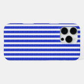 Chique Blauwe Geometrische Strepen iPhone Hoesje (Achterkant horizontaal)