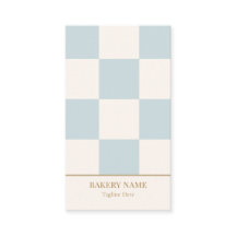 Chique blauwe geruite bakkerij QR-code verticaal
