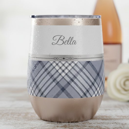 Chique Blauwe Geruite Luxe Stijl