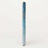 Chique Blauwe Glitter Glans Monogram Naam Case-Mate iPhone Case (Achterkant / rechts)