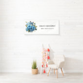 Chique Blauwe Hortensia Bloem Vlinder Bruidsdouche Spandoek (Insitu)