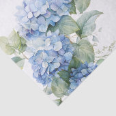 Chique Blauwe Hortensia Bruiloft Tissuepapier (Detail)