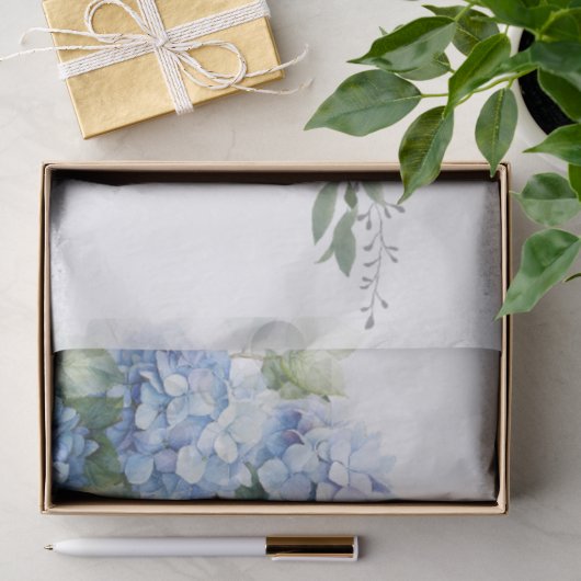 Chique Blauwe Hortensia Bruiloft Tissuepapier (Geschenk)