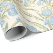 Chique  Blauwe Iris Cadeaupapier (Rol Hoek)