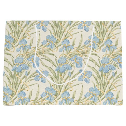 Chique  Blauwe Iris Groot Cadeauzakje (Voorkant)