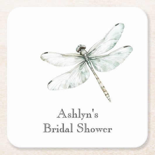 Chique Blauwe Libellen Bruidsmeisjesfeest Kartonnen Onderzetters (Voorkant)