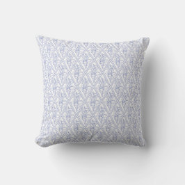 Chique Blauwe Maagdenpalm Bloem Diamant Patroon Kussen