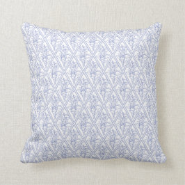 Chique Blauwe Maagdenpalm Bloem Diamant Patroon Kussen