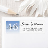 Chique Blauwe Ombre Sweet 16 Verjaardagsfeest Teru Etiket (Insitu)