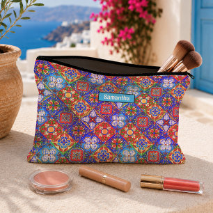 Chique blauwe paarse Mexicaanse Talavera tegels mo Etui