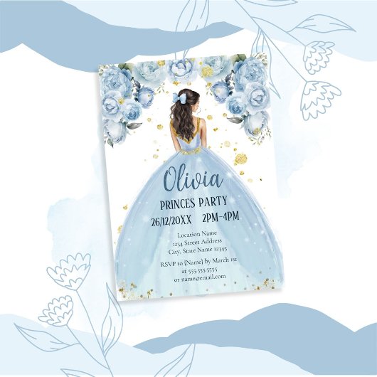 Chique Blauwe Quinceañera Kaart