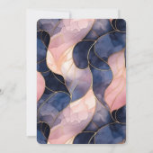 Chique Blauwe Roze Abstracte Verjaardag  Kaart (Achterkant)