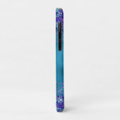 Chique blauwe roze iriserende glinster monogram Case-Mate iPhone case (Achterkant/links)