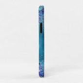 Chique blauwe roze iriserende glinster monogram Case-Mate iPhone case (Achterkant/rechts)