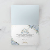 Chique Blauwe Rozen Prinsessen Koets Bruidsdouche Bedankkaart (Binnen)