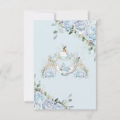 Chique Blauwe Rozen Prinsessen Koets Bruidsdouche Bedankkaart (Achterkant)