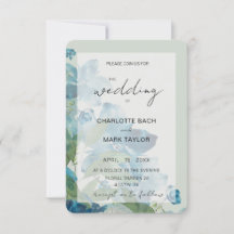 Chique Blauwe Salie Groene Aquarel Bloem