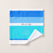 Chique blauwe strepen Ocean Beach House Bad Handdoek (Wasdoekje)