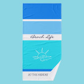 Chique blauwe strepen Ocean Beach House Bad Handdoek