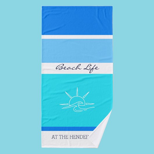 Chique blauwe strepen Ocean Beach House Bad Handdoek