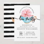 Chique Blauwe Theekopjes Thee Feestje Baby Shower Kaart (Voorkant / Achterkant)