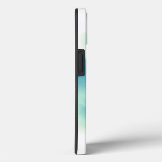 Chique Blauwe Waterverf Abstracte Monogram Case-Mate iPhone Case (Achterkant / Rechts)