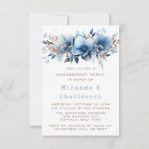 Chique blauwe witte bloemen Verloving feest