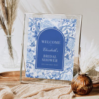 Chique Blauwe Witte Chinoiserie Bruiloft Welkom