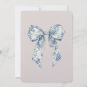 Chique Blauwe Witte Strik Blush Roze Bruiloft Kaart (Achterkant)