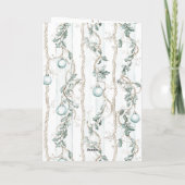 Chique Blauwe Witte Strik Versiering Kaart (Achterkant)