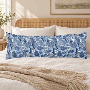 Chique blauwe witte wilg chinoiserie cottage lichaamskussen