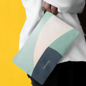 Chique Blauwgroen & Beige Classy Minimalist Etui