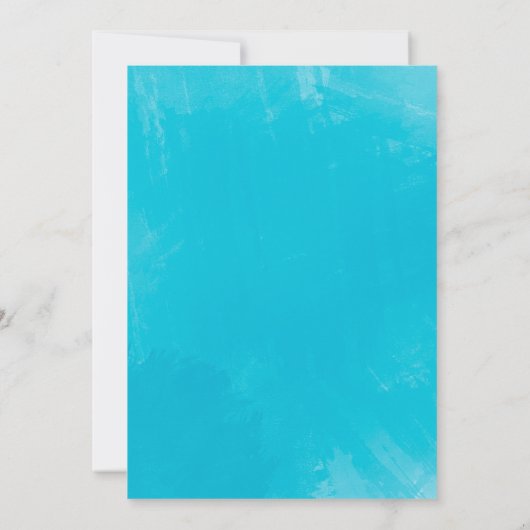 Chique Blauwgroen Blauwe Pioen Bloem Sla de datum  Kaart (Achterkant)