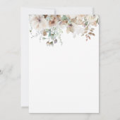 Chique Blauwgroen bloemblaadjes en Prosecco Bloeme Kaart (Achterkant)