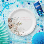 Chique Blauwgroen bloemblaadjes en Prosecco Bloeme Papieren Bordje (Feest)