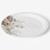 Chique Blauwgroen bloemblaadjes en Prosecco Bloeme Papieren Bordje (Gekanteld)