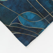 Chique blauwgroen chrysant fleece deken (Hoek)