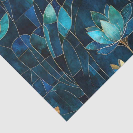 Chique blauwgroen chrysant tissuepapier (Detail)