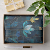 Chique blauwgroen chrysant tissuepapier (Geschenk)