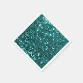 Chique Blauwgroen Faux Glitter Servetten (Hoek)