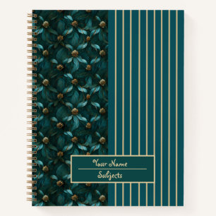 Chique blauwgroen-gouden Notitieboek