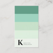 Chique Blauwgroen Groen Ombre Classic Monogram QR  Visitekaartje (Voorkant)