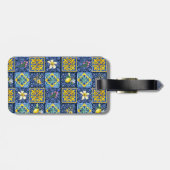 Chique Blauwgroene Siciliaanse citrusvruchten Medi Bagagelabel (Achterkant horizontaal)