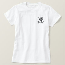 Chique Bling Diamond Diva geborduurd shirt